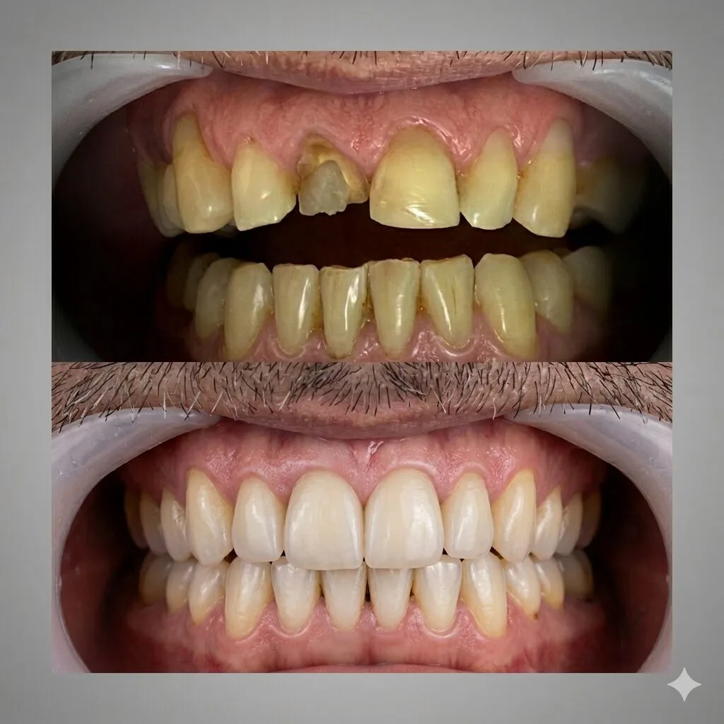 Antes e depois de paciente 3
